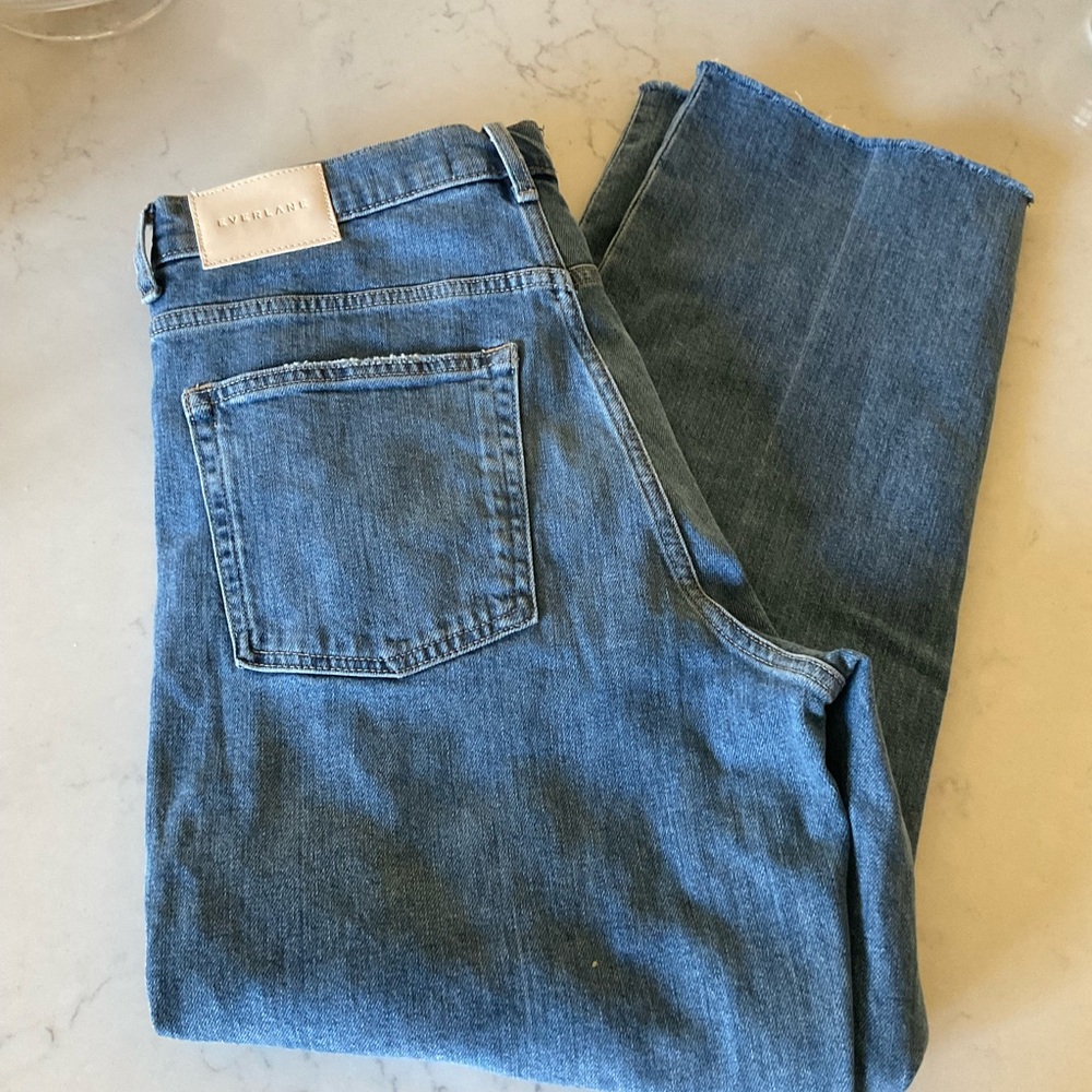 Everlane The Way High Jean Size 30 Regular Length Distressed Organic Cotton - Picture 3 of 8